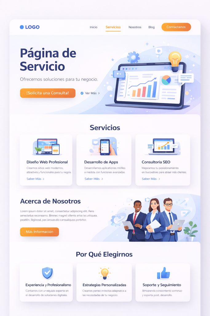 pagina de servicio